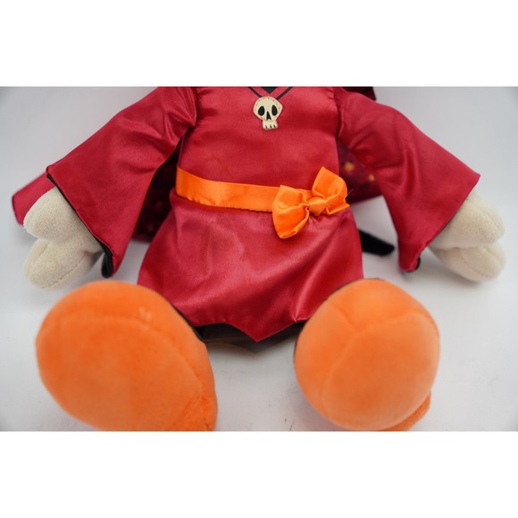 Disney Minnie Mouse Halloween Skull Witch Plush Red Costume Stuffie - Picture 3 of 6